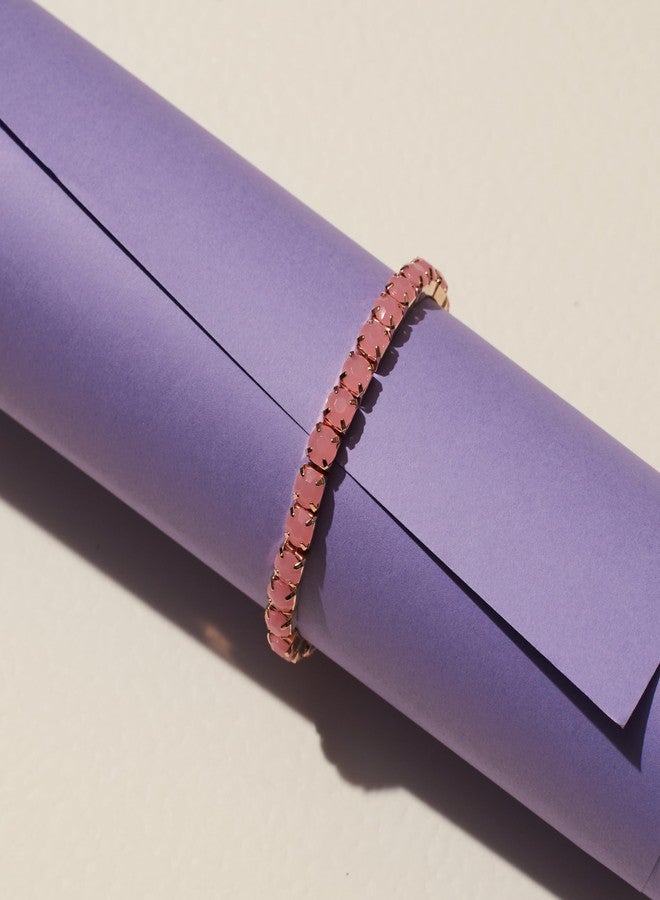 SALTY Anti Tarnish Soft Silk Tennis Bracelet for Women | Fancy Jewellery Gifts | Hand Band | Latest Fashion Accessories for Girls | Minimal Jewelry Design | Ideal for Gifting | Marriage, Birthday | Gift for Valentine Day - Image 3