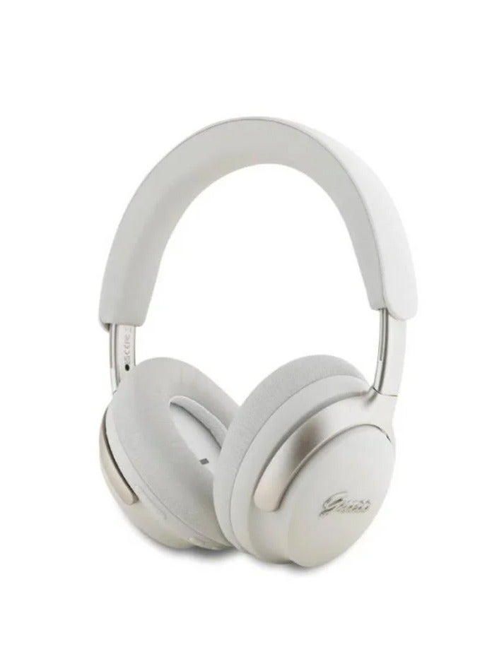GUESS CG Mobile Guess Wireless 4G Headphones Faux Leather with Metal Logo - White - Image 1