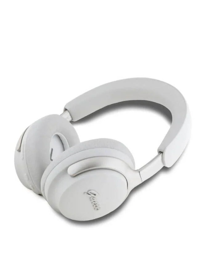 GUESS CG Mobile Guess Wireless 4G Headphones Faux Leather with Metal Logo - White - Image 2