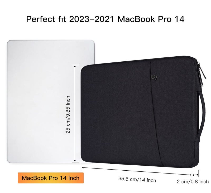 iKammo Laptop Sleeve Carrying Case For 14"" New Macbook Pro M3 Pro Max/ M3 M2 M1 Pro Max A2992 A2918 A2779 A2442 2023-2021  Macbook Pro 14 Inch Case  Macbook Pro 14 Inch Laptop Sleeve Bag  Black - Image 2