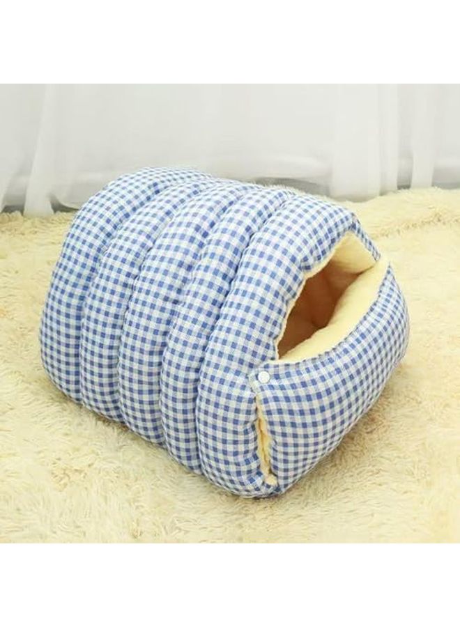 Washable Enclosed Dog Bed Cave Thickened Soft Portable Pet Nest Green Blue 16.93x15.75x11.02 Inches - Image 5