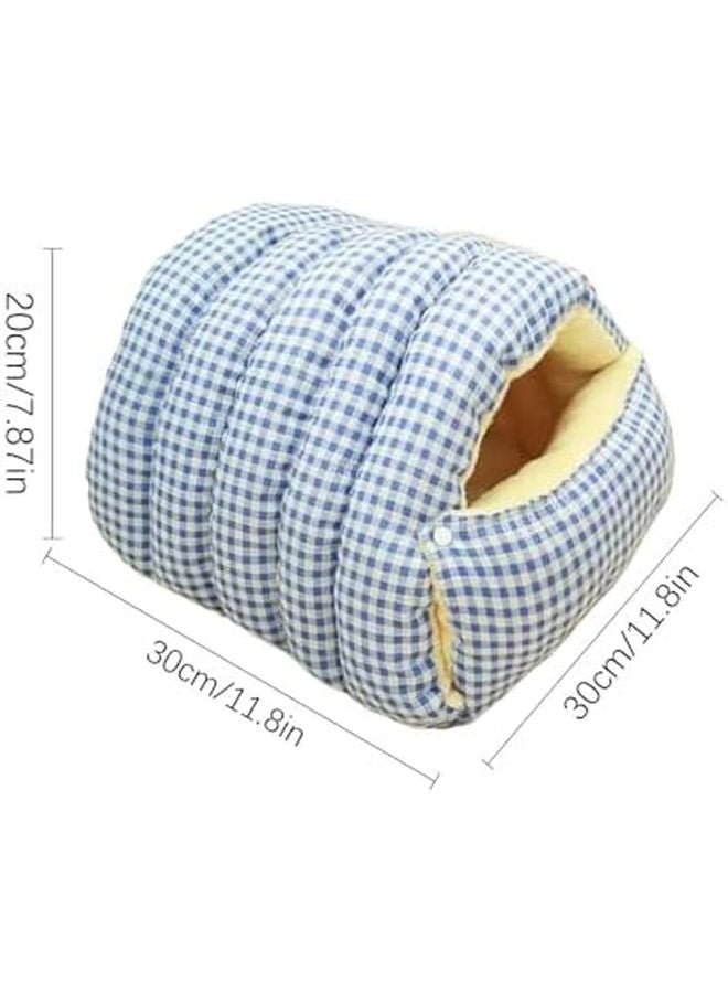 Washable Enclosed Dog Bed Cave Thickened Soft Portable Pet Nest Green Blue 16.93x15.75x11.02 Inches - Image 3
