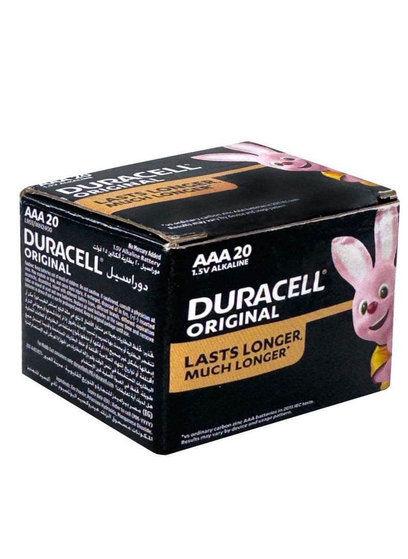 Duracell - 20 Pieces Original AAA 1.5V Alkaline Battery - Image 1