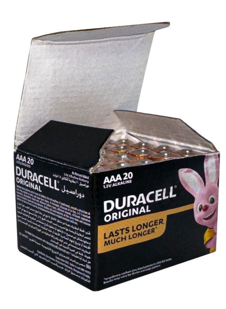 Duracell - 20 Pieces Original AAA 1.5V Alkaline Battery - Image 1