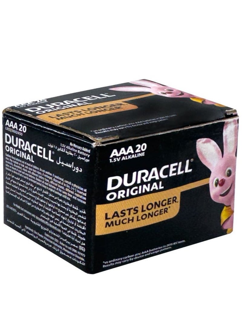 Duracell 20 Pieces Original AAA 1.5V Alkaline Battery - Image 4
