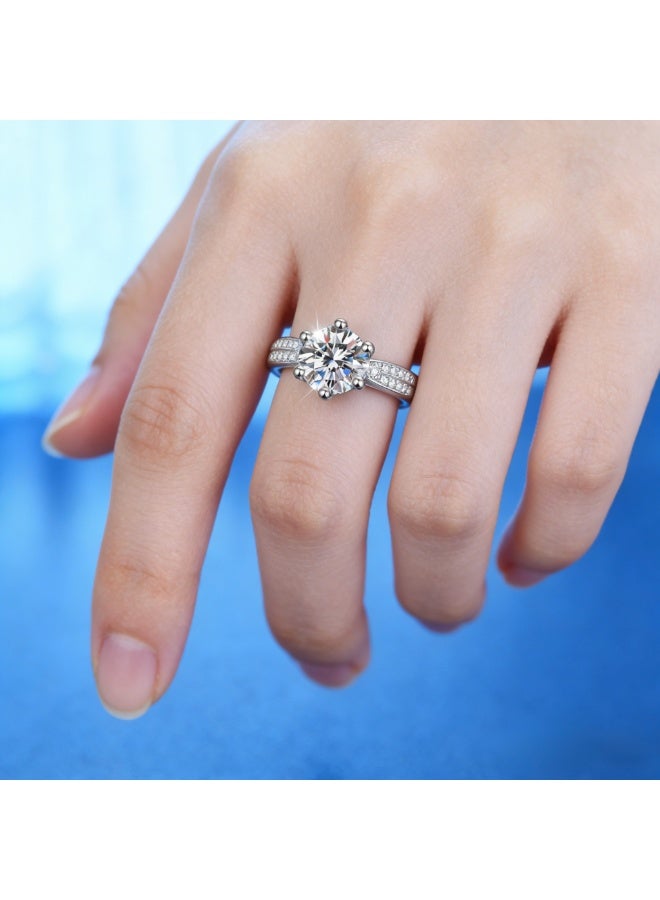 Field 2 Carat Moissanite Women's Ring , wedding ring,engagement ring, S925 Rhodium Plated ,Adjustable Size , Luxury Gift Box , Ready to Gift - Image 4
