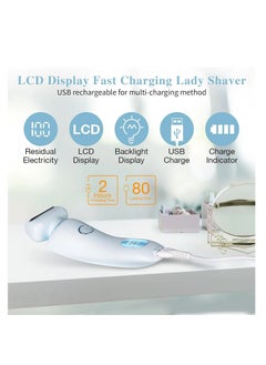 Furtey Electric Razors for Women Electric Shaver for Arm Face Legs Underarm IPX7 Cordless Bikini Trimmer with Detachable Head  - Image 2