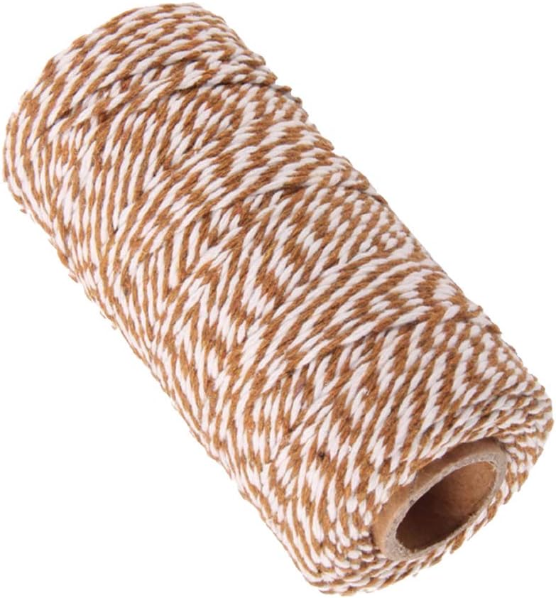 كلاراكو خيوط خباز ملونة 100 متر، خيط زينة لحفلات الزفاف والحرف اليدوية، 100% قطن، 15 لونًا - بني فاتح - Image 1