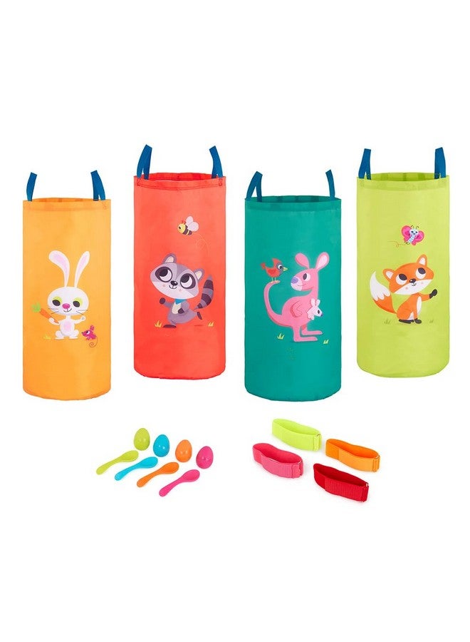 B. toys - 3 Outdoor Games for Kids - Racing Sacks & 3-Legged Race Bands - Egg-and-Spoon Game - Birthday Party Games - 5 Years + - Outdoor Games Galore - Image 1