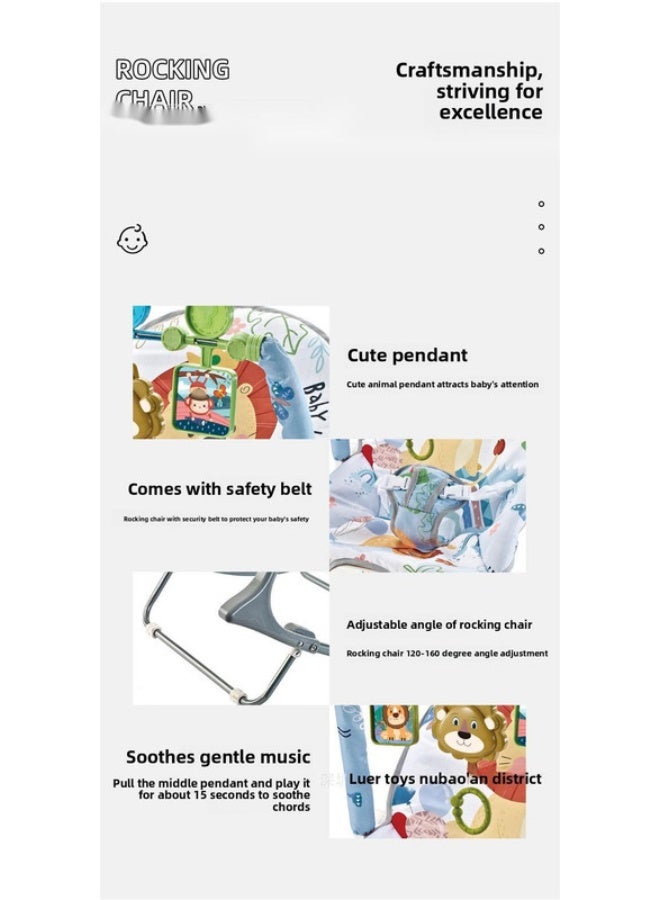 ORiTi Baby Rocking Chair 0-1 Year Old Newborn Electric Music Soothing Sleeping Chair Toy Baby Soothing Lying In Bed - A - Image 2