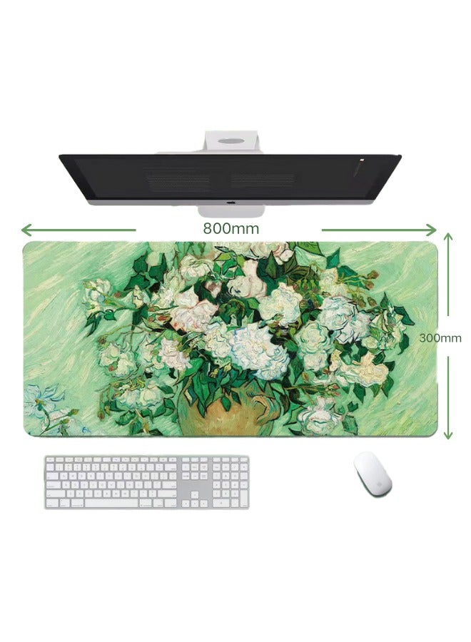Laptop Mouse Pad Oil Painting Style Computer Pad Washable Desk Keyboard Pad  - Image 1