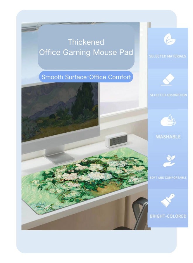 Laptop Mouse Pad Oil Painting Style Computer Pad Washable Desk Keyboard Pad  - Image 3