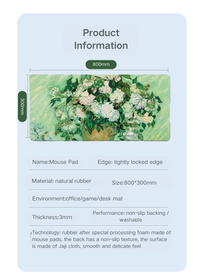 Laptop Mouse Pad Oil Painting Style Computer Pad Washable Desk Keyboard Pad  - Image 4