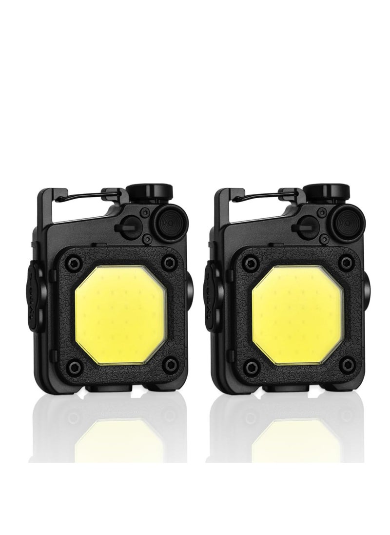 Excefore - Keychain Flashlight, 1500 Lumens Bright Rechargeable Keychain, 6 Light Modes, Magnetic Keychain Flashlights Pocket Keychain Light with Bracket and Screwdriver, for Camping and Hiking - Image 1