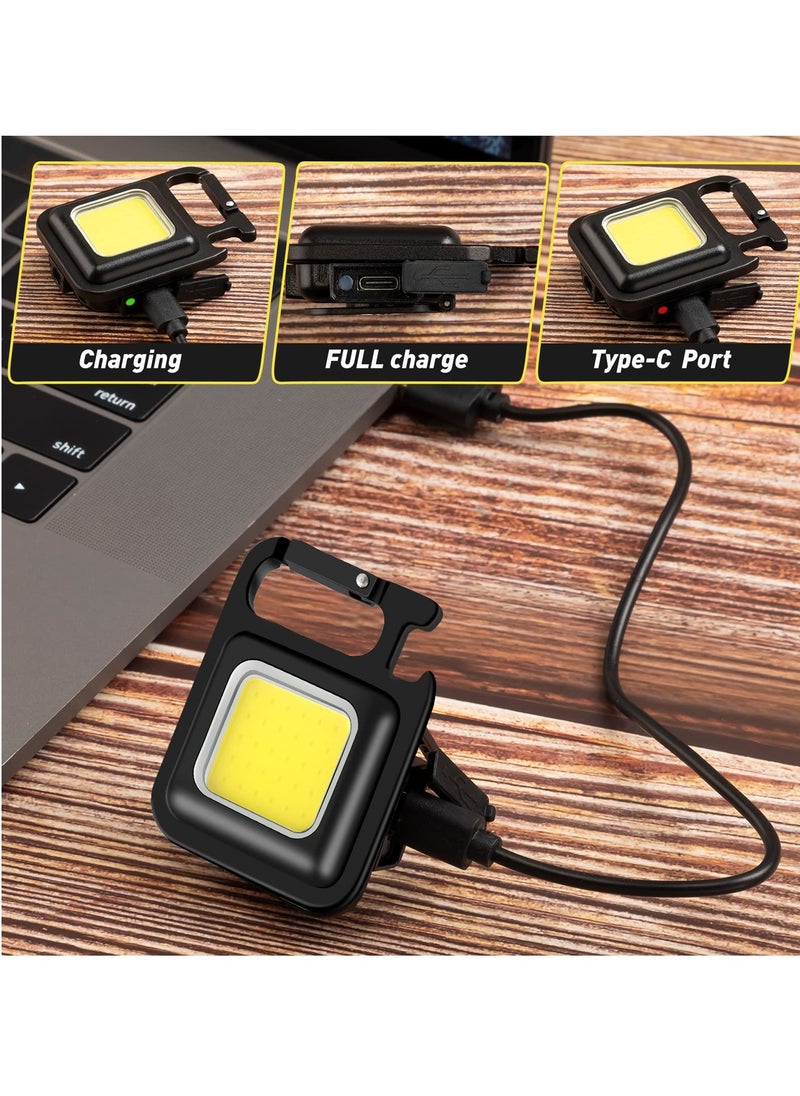 Excefore - Keychain Flashlight, 1500 Lumens Bright Rechargeable Keychain, 6 Light Modes, Magnetic Keychain Flashlights Pocket Keychain Light with Bracket and Screwdriver, for Camping and Hiking - Image 1