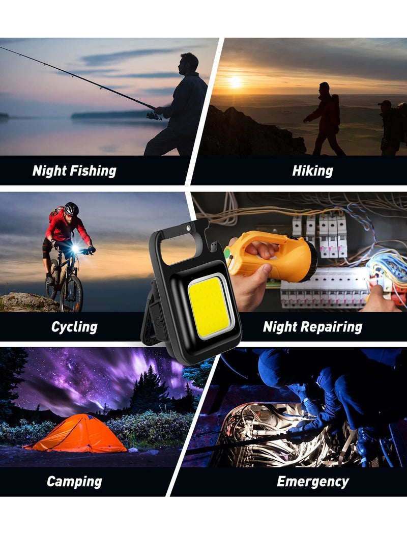Excefore - Keychain Flashlight, 1500 Lumens Bright Rechargeable Keychain, 6 Light Modes, Magnetic Keychain Flashlights Pocket Keychain Light with Bracket and Screwdriver, for Camping and Hiking - Image 1