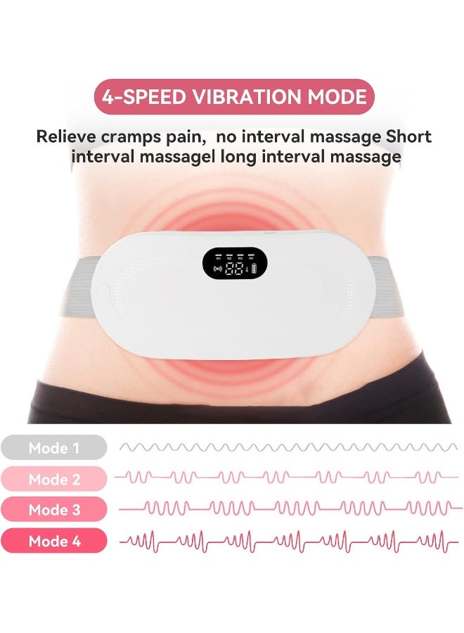 QIANDUMI Portable Cordless Heating Pad, Menstrual Fast Pads, 3-Speed Temperature Adjustment and 4-Speed Massage Modes, Back or Belly Pain Relief Pad for Women Girl (White) - Image 2