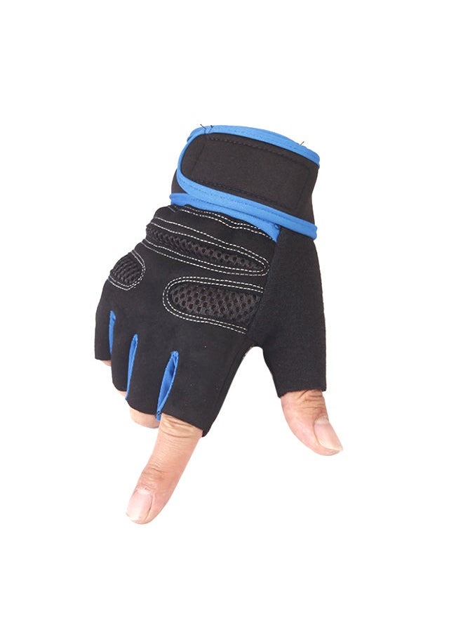NIBEMINENT 2-Piece Semi-Finger Gym Training Gloves One Size 