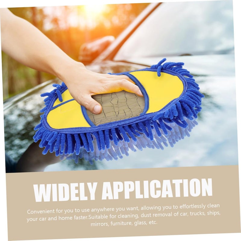 OUNONA Car Cleaning Mop with Chenille Head Soft Absorbent Car Wash Tool for Effortless Exterior and Interior Vehicle Cleaning Reusable and Washable Mop Head for Easy Maintenance - Image 5