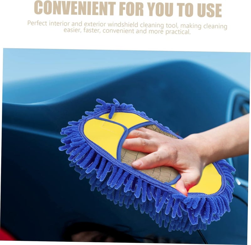 OUNONA Car Cleaning Mop with Chenille Head Soft Absorbent Car Wash Tool for Effortless Exterior and Interior Vehicle Cleaning Reusable and Washable Mop Head for Easy Maintenance - Image 4