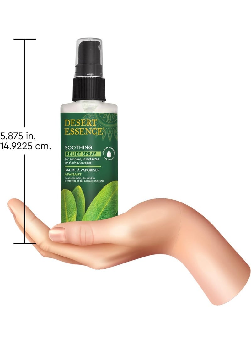 Desert Essence Relief Spray - 4 Fl Oz - Antiseptic Eco-Harvest Tea Tree Oil & Other Essential Oils - Natural First Aid - Minor Burns - Sunburn - Insect Bites - Scrapes - May Comfort Aching Feet - Image 3