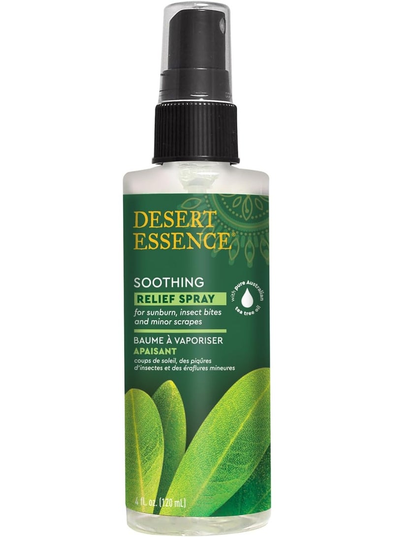 Desert Essence Relief Spray - 4 Fl Oz - Antiseptic Eco-Harvest Tea Tree Oil & Other Essential Oils - Natural First Aid - Minor Burns - Sunburn - Insect Bites - Scrapes - May Comfort Aching Feet - Image 2