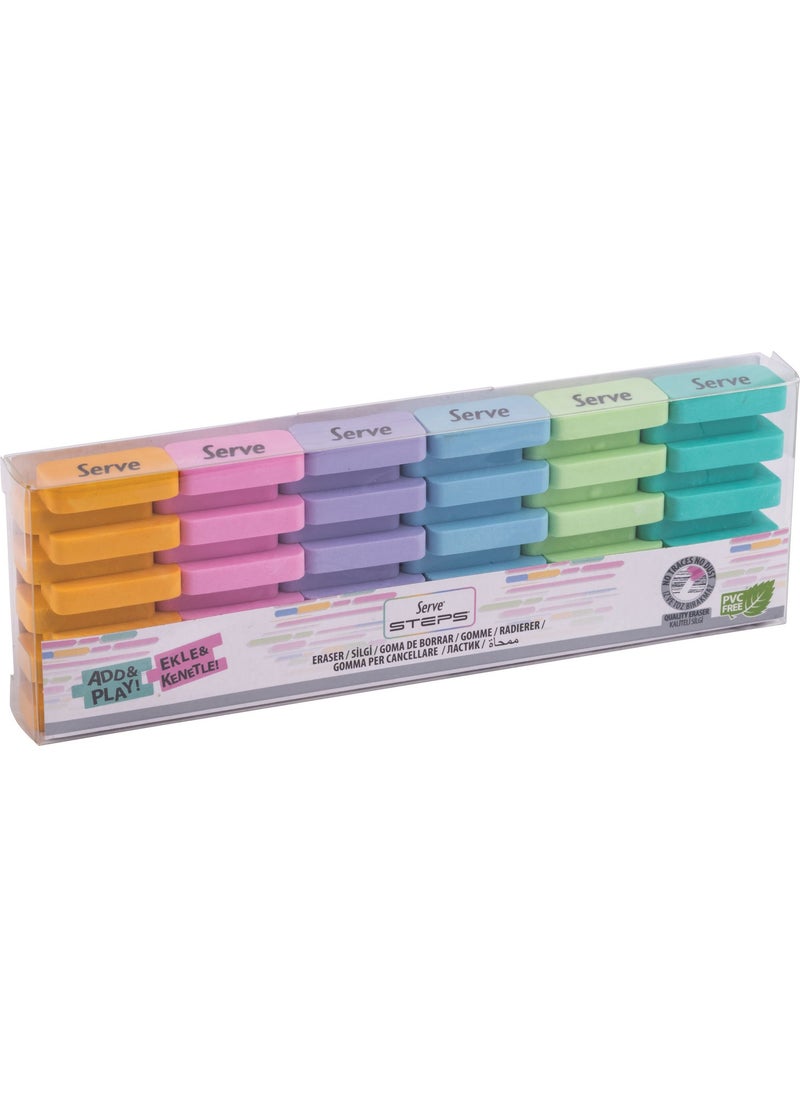 Serve Steps Eraser Pastel Set of 6 