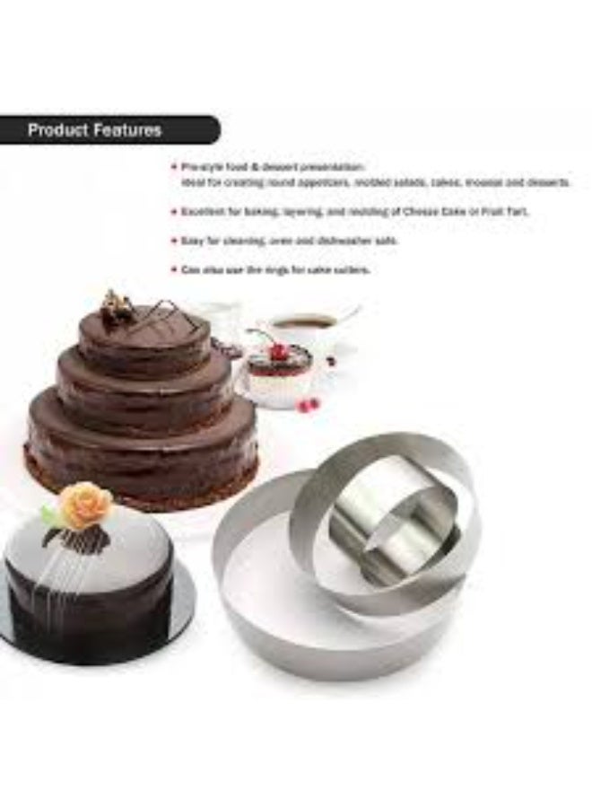 3-Piece Stainless Steel Round Cookie and Dough Cutter Set - Multi-Size Cutters for Cookies, Cakes, and Dough - Image 2