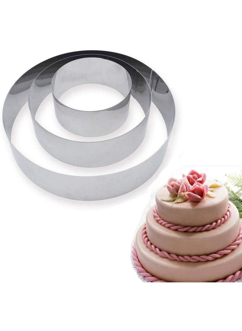 3-Piece Stainless Steel Round Cookie and Dough Cutter Set - Multi-Size Cutters for Cookies, Cakes, and Dough - Image 5