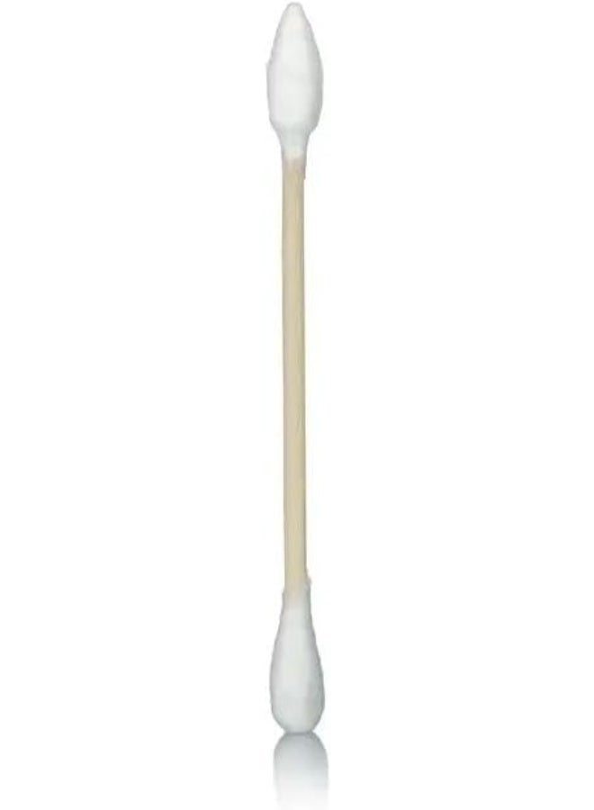 Cotton Swabs Double-Tipped Round Thick Tips | 100% Cotton Biodegradable & Organic Unbleached Natural | Safety Swabs | Wooden Cotton Buds For Ears Makeup or Nails 600 Count - Image 5