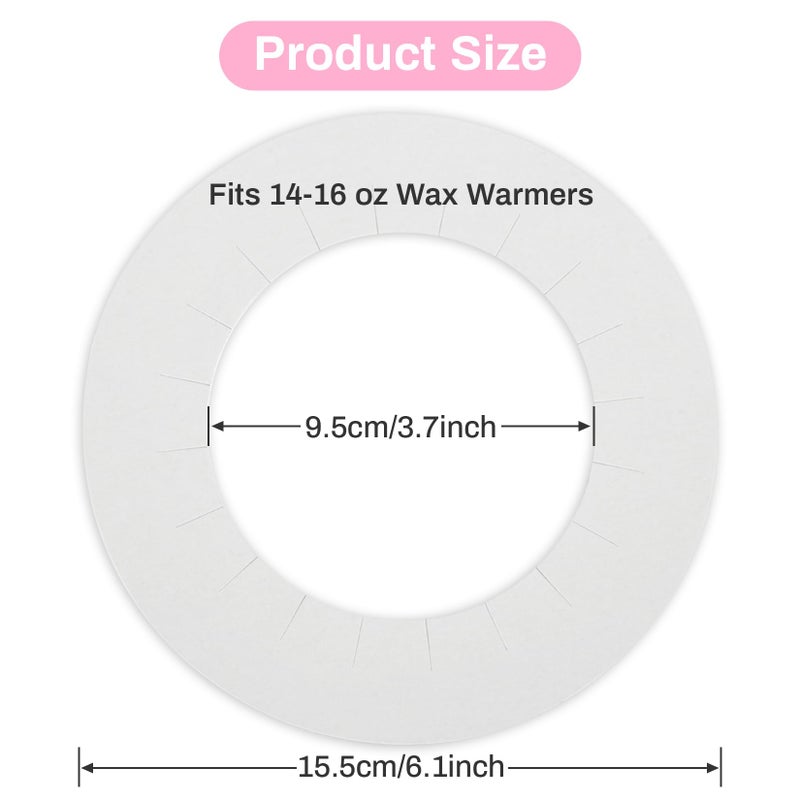 RAQEHO Wax Collars for Wax Pot - 50PCS Disposable Coated Paper Protective Clean Collar for 14oz Wax Warmer Melting Pot for Hair Removal Women Wax Bath Accessories Esthetician Professional Supplies - Image 2