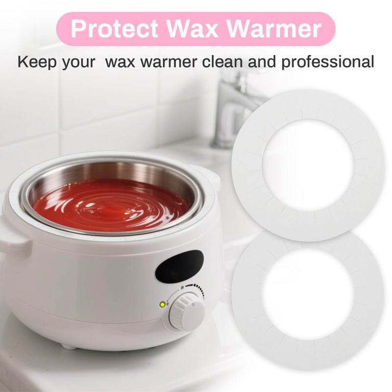 RAQEHO Wax Collars for Wax Pot - 50PCS Disposable Coated Paper Protective Clean Collar for 14oz Wax Warmer Melting Pot for Hair Removal Women Wax Bath Accessories Esthetician Professional Supplies - Image 5