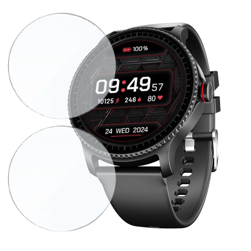 HELLOSCREEN 2 Pack| Smartwatch Screen Protector for boAt Lunar Discovery 1.39 inch | Flexible TPU Film, 9H Scratch Resistant, Bubble Free - Not a Tempered Glass - Image 1
