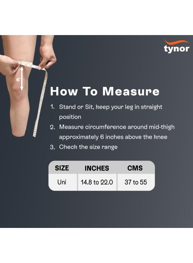 Tynor Knee Wrap (Neo), for Pain Relief, Support & Compression | Adjustable Knee Brace with Open Patella Design for Stability | for Sports, Gym, Workout | Universal Size - Image 3
