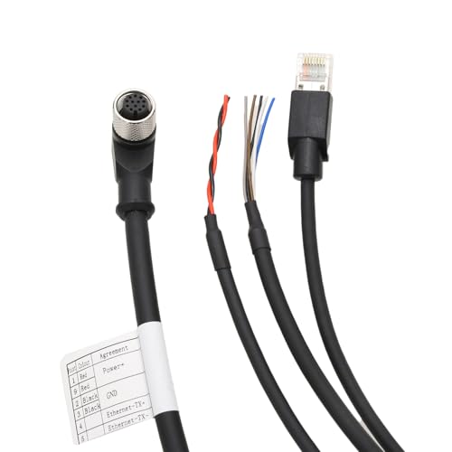 HangTon M12 12-pin Power Network Ethernet Data Cable for DJI Livox Mid-360 LiDAR Sensor to Computer Debug, Right Angle to RJ45 Flying Leads, 1m - Image 5