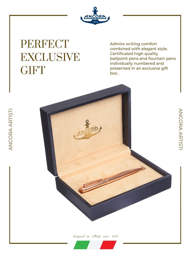 Ancora 1919 Artisti Twister Limited Edition Refillable Ballpoint Pen - Engraved Luxury Pen with Leather Box - Gift for Men & Women - Blue Ink - Image 4