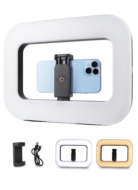 Xria ZGRL-02 Rechargeable Handheld Square LED Video Light with Built-in 8000mAh Battery for Camera, Smartphone, YouTube, TikTok Video Recording, Makeup