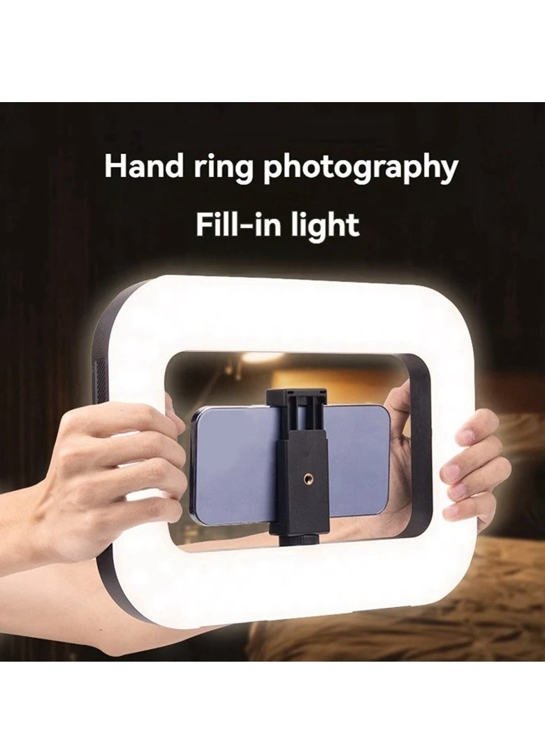 Xria - Xria ZGRL-02 Rechargeable Handheld Square LED Video Light with Built-in 8000mAh Battery for Camera, Smartphone, YouTube, TikTok Video Recording, Makeup - Image 1
