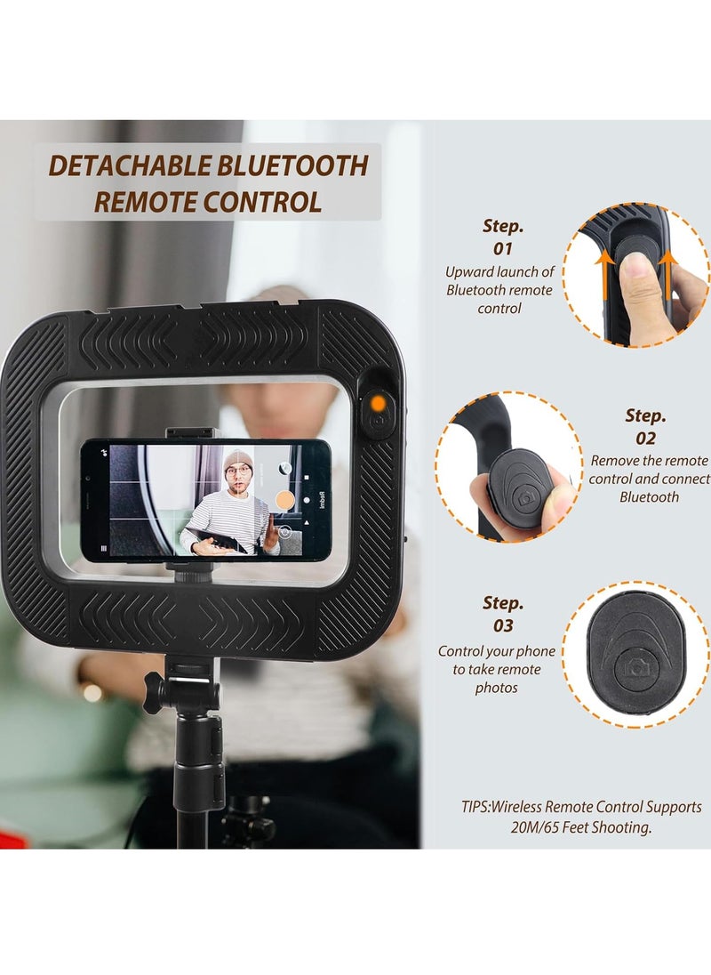 Xria - Xria ZGRL-02 Rechargeable Handheld Square LED Video Light with Built-in 8000mAh Battery for Camera, Smartphone, YouTube, TikTok Video Recording, Makeup - Image 1