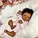 Zero Pam Reborn Baby Dolls Silicone Full Body Black18 in Realistic Baby Doll Black Anatomically Correct Girl Brown Lifelike Babies Doll with Hair Silicone Babies Dolls for Girls with Accessories - Image 4