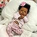 Zero Pam Reborn Baby Dolls Silicone Full Body Black18 in Realistic Baby Doll Black Anatomically Correct Girl Brown Lifelike Babies Doll with Hair Silicone Babies Dolls for Girls with Accessories - Image 2