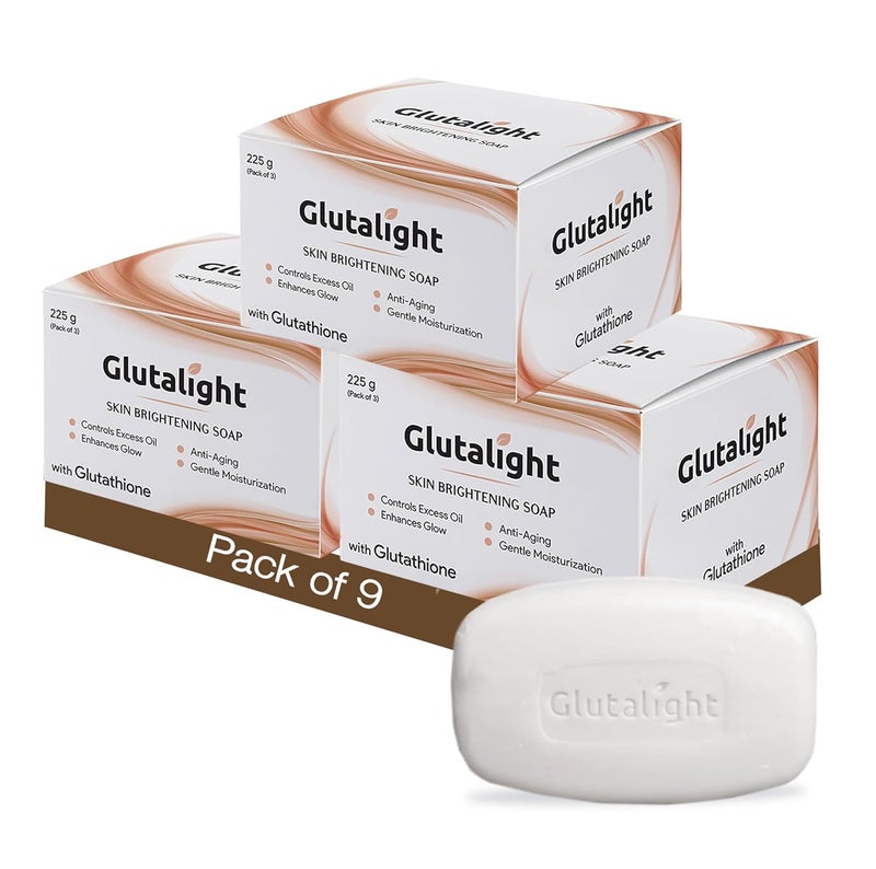 Glutalight صابون غلوتالايت صابون الغلوتاثيون صابون إزالة تان الجسم صابون ديتان صابون حمام عروض صابون الحمام صابون الاستحمام يساعد في التحكم في الزيت الزائد لبشرة متألقة عبوة من 9 - Image 1