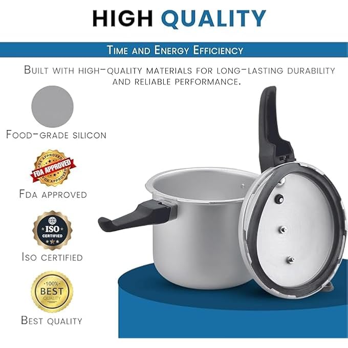 Kitchen King Kk Feast Pressure Cooker 4 Point Safety System Smart Cooking Technology Promotes Healthy Cooking Pfoa Free Energy Saving Meals For Professionals  Home Use 5 Liters - Image 3