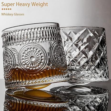 DEVKUVAR Rotating Whiskey Glasses 160ML Set of 2 Big Size SpinningSwirling Drinking Bourbon Glasses Stress Anxiety Relief Tumbler for Scotch Cocktails Coffee Gift for Men Dad  - Image 3