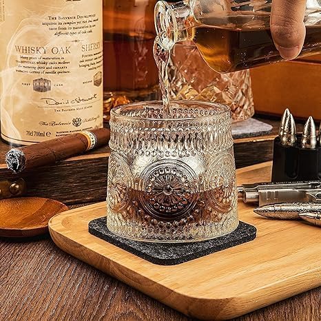 DEVKUVAR Rotating Whiskey Glasses 160ML Set of 2 Big Size SpinningSwirling Drinking Bourbon Glasses Stress Anxiety Relief Tumbler for Scotch Cocktails Coffee Gift for Men Dad  - Image 4