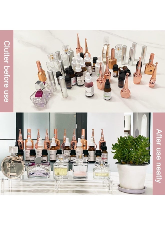 Hugifts Acrylic Display Riser, 3-Tier Cake Stand, Large Perfume Organizer Rack, Clear Cupcake Holder, Display Stand for Figures, Party Dessert Shelves, Makeup Organizer, Crystal Stone Riser Stand for Decoration - Image 3