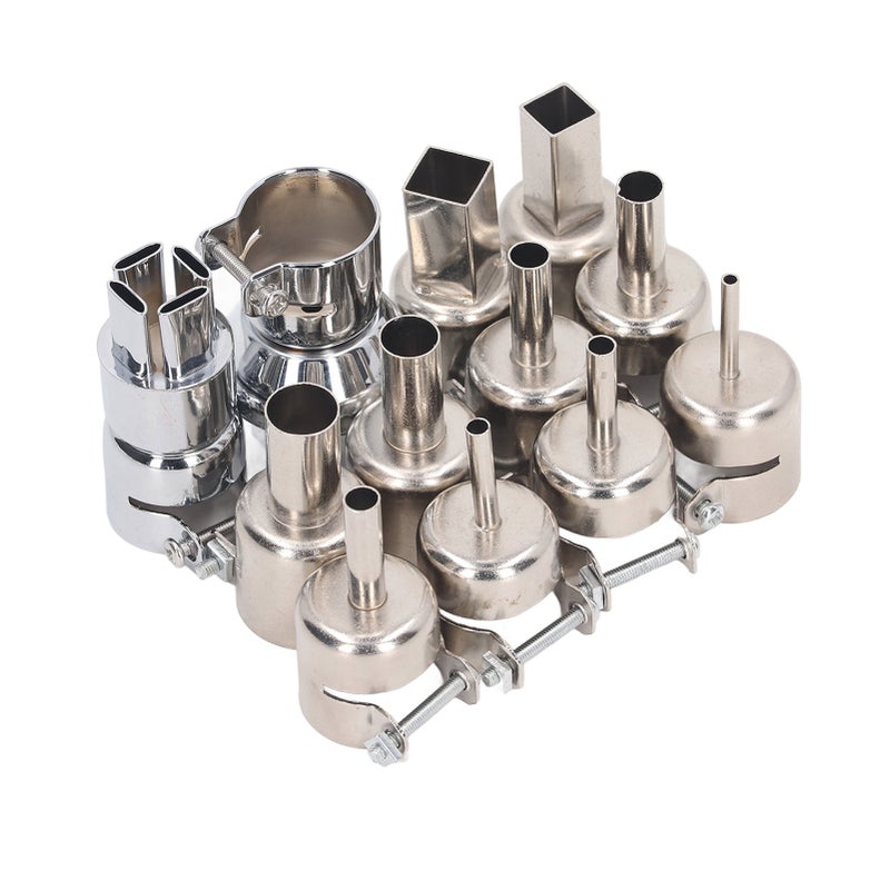 12Pcs Hot Air Gun Nozzle with Locking Screw Heat Gun Nozzle for 850 Hot Air Welding Station - Image 3