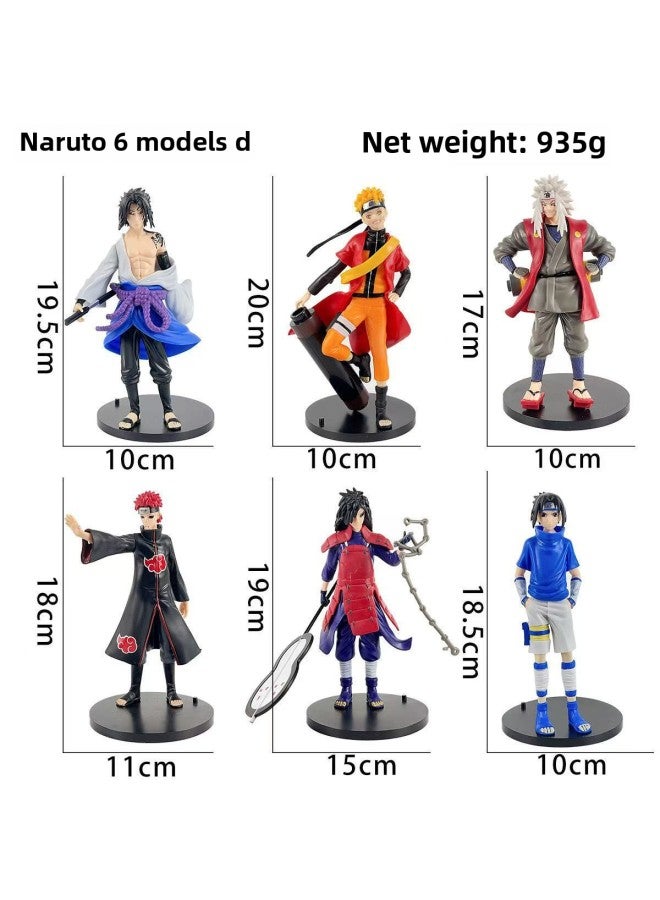 Naruto Hand Ornaments Naruto Kakashi Sasuke Naruto 6-piece Set Doll Children's Gift Blind Box Gift-Color:Pvc-fire Ninja 6-pack Type B - Image 3