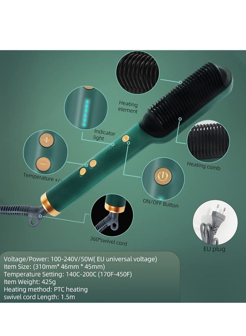 فرشاة فرد الشعر الكهربائية الاحترافية مشط ساخن أدوات تصفيف الشعر المستقيم والمجعد للرجال - Image 2