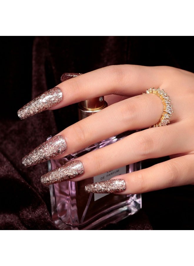 MAYCHAO - 15Ml Gold Glitter Gel Nail Polish 1Pc Sparkle Light Gold Gel Polish Soak Off Uv Led Nail Polish Nail Art Starter Manicure Salon Diy At Home 0.5 Oz - Image 1